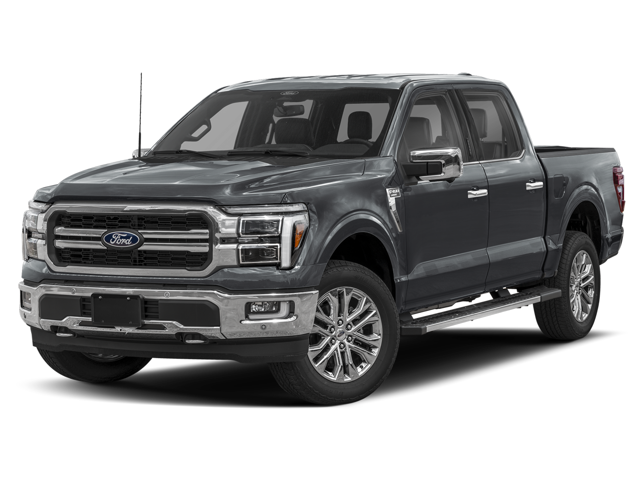 2025 Ford F-150 Lariat in Carbonized Gray Metallic — front three-quarter view