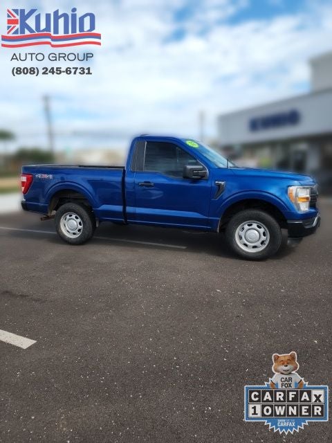 2022 Ford F-150 XL in Atlas Blue Metallic — front three-quarter view