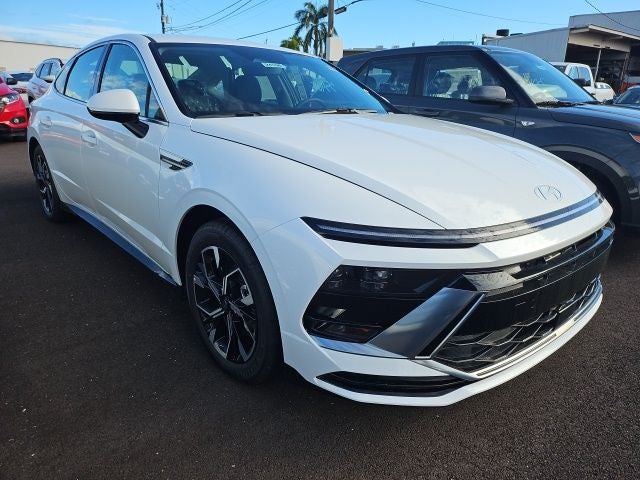 2024 Hyundai Sonata SEL in Serenity White — front three-quarter view