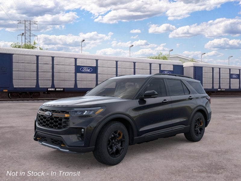 2026 Ford Explorer Tremor in Agate Black Metallic — front three-quarter view