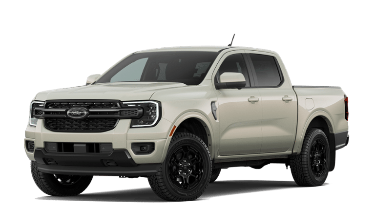2026 Ford Ranger Lariat in Desert Sand — front three-quarter view